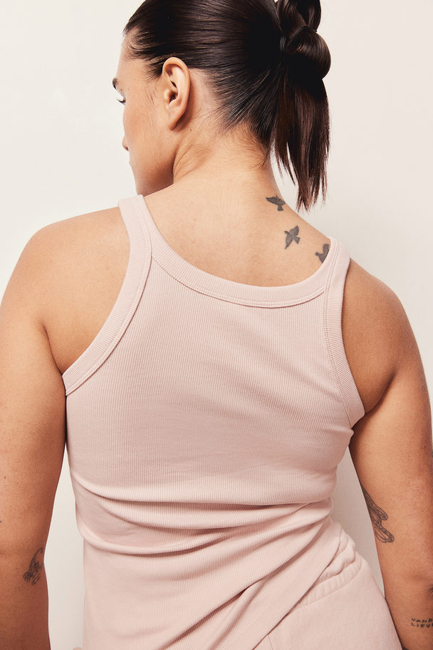 H&M Geripptes Tanktop Puderrosa