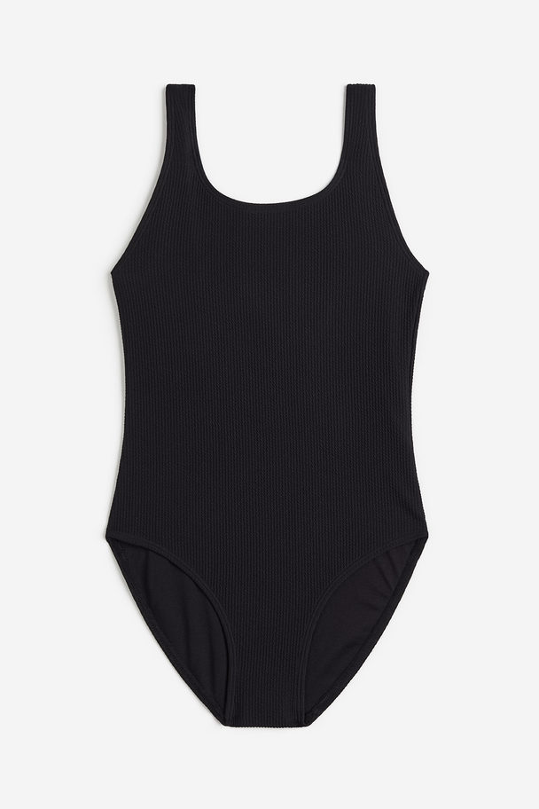 H&M Ribbed Swimsuit Black