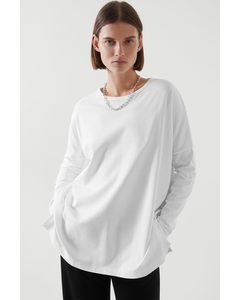Relaxed-fit Long-sleeve Top White