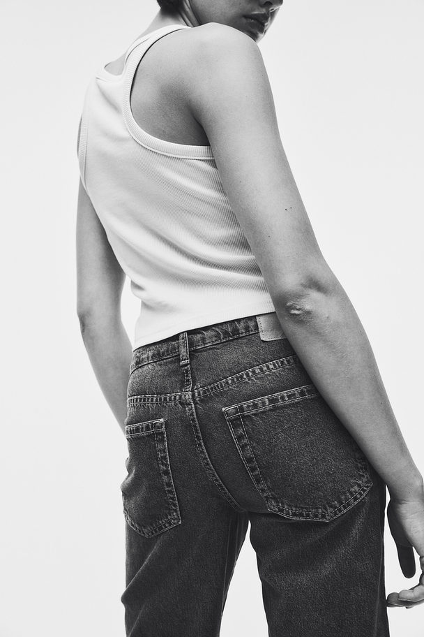 H&M Straight Low Jeans Denimblå