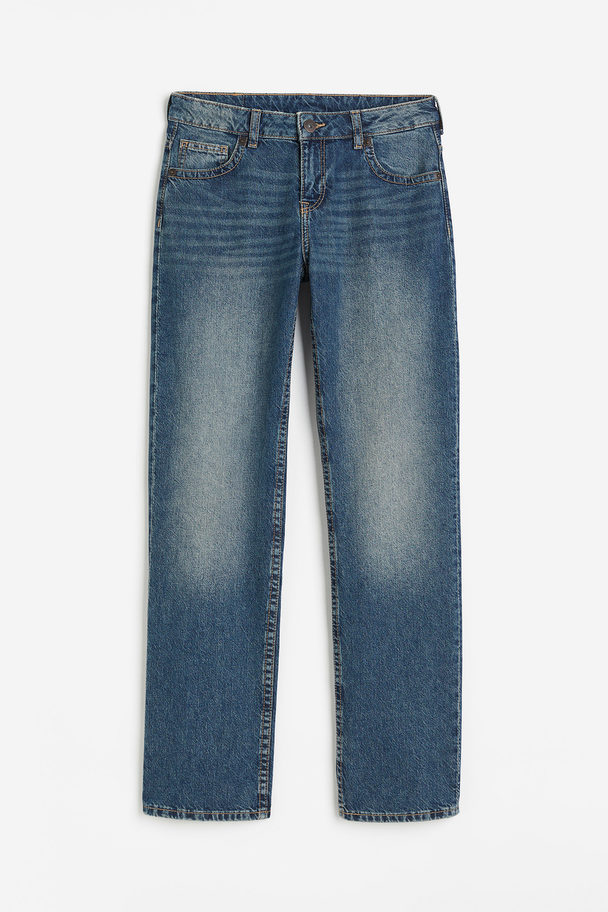 H&M Straight Low Jeans Denim Blue