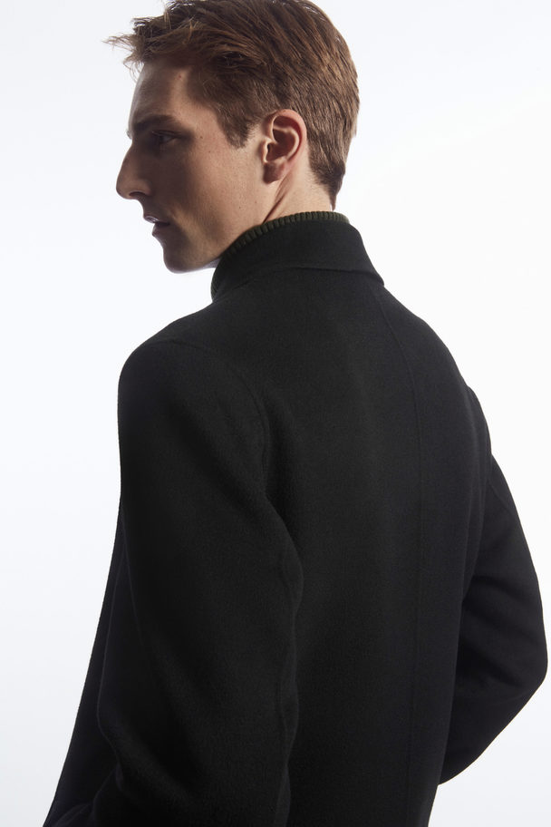 COS Relaxed-fit Double-faced Wool Coat Black