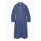 Half-zip Denim Midi Dress Blue