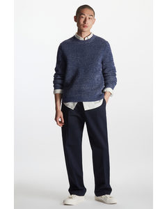 Relaxed-fit Tapered Trousers Navy
