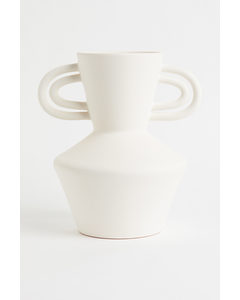 Large Terracotta Vase Natural White