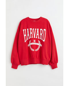 Sweatshirt Med Tryk Klar Rød/harvard