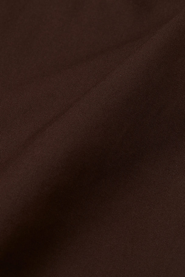 H&M Cotton Twill Dress Dark Brown