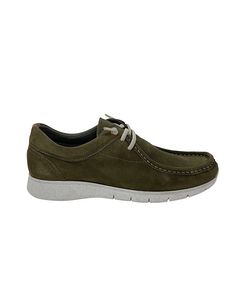 Marc Boat Shoes In Green Suede
