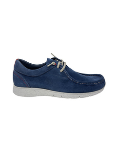 Marc Boat Shoes In Blue Suede