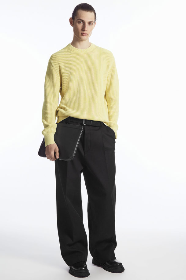 COS Stone-washed Knitted Jumper Yellow