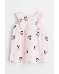 Printed Flounced Dress Light Pink/minnie Mouse