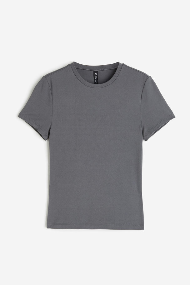 H&M Fitted T-shirt Dark Grey