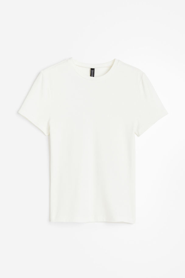 H&M Figurnær T-shirt Hvit