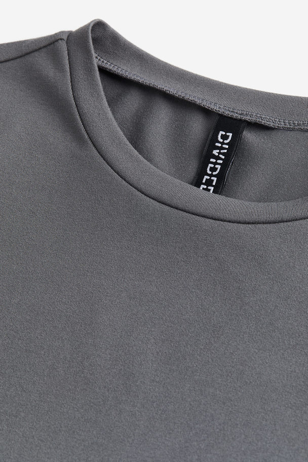 H&M Fitted T-shirt Dark Grey