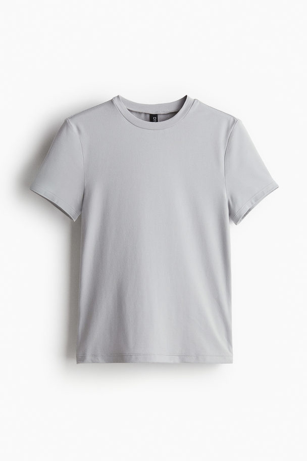 H&M Tætsiddende T-shirt Lysegrå