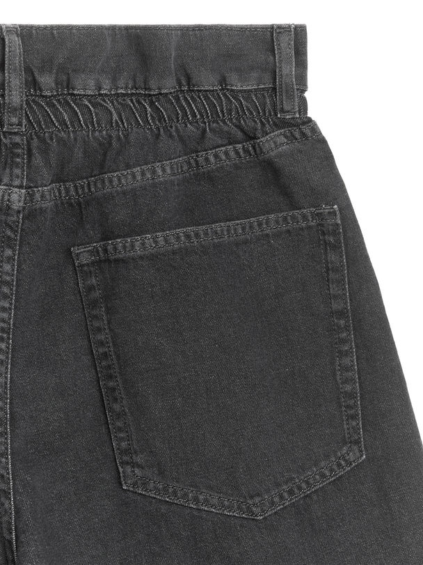 ARKET Paperbag-bukser I Denim Mørkegrå