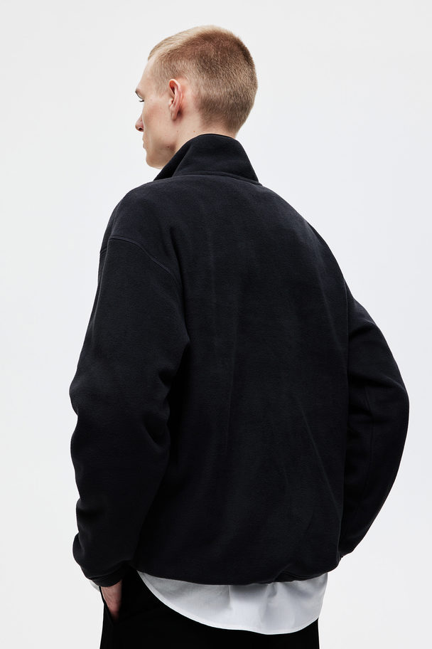 H&M Loose Fit Fleece Top Black
