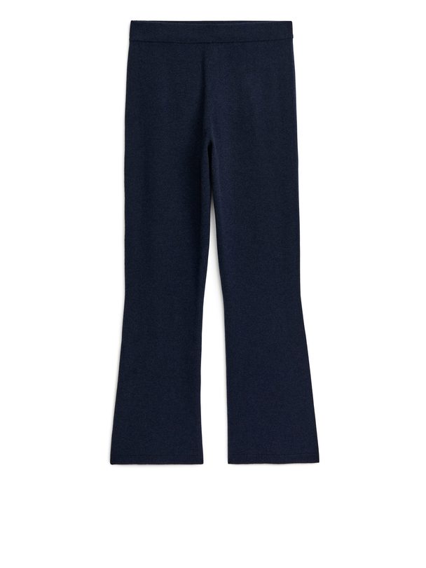 ARKET Cashmere Knitted Trousers Dark Blue