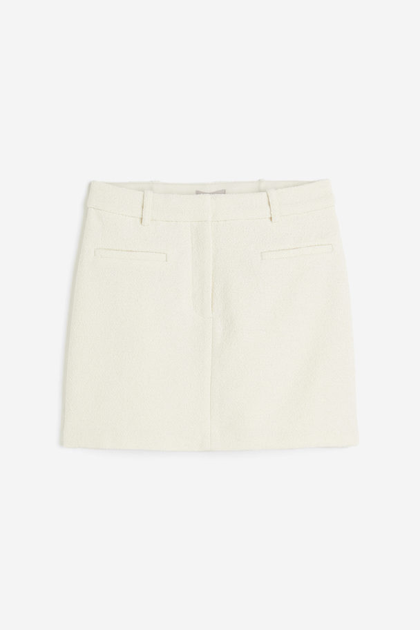 H&M Bouclé Skirt Cream