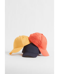 3-pack Caps I Bomull Orange/gul/marineblå