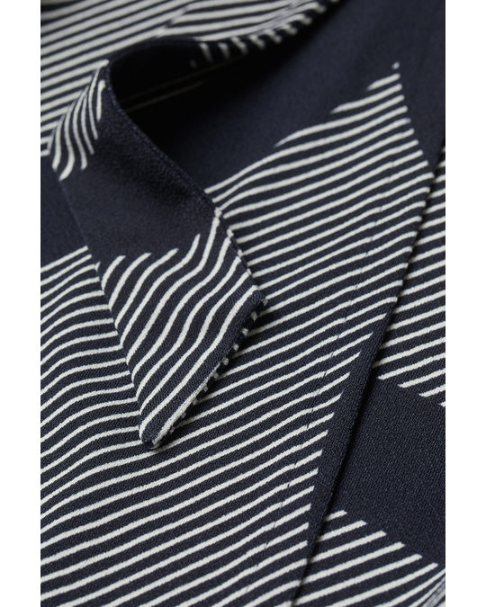 H&M Jersey Wrap Dress Dark Blue/patterned