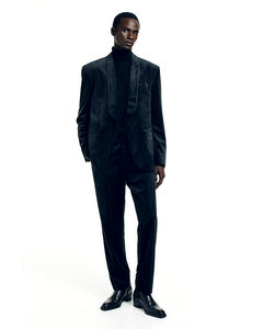 Anzughose aus Samt Regular Fit Schwarz
