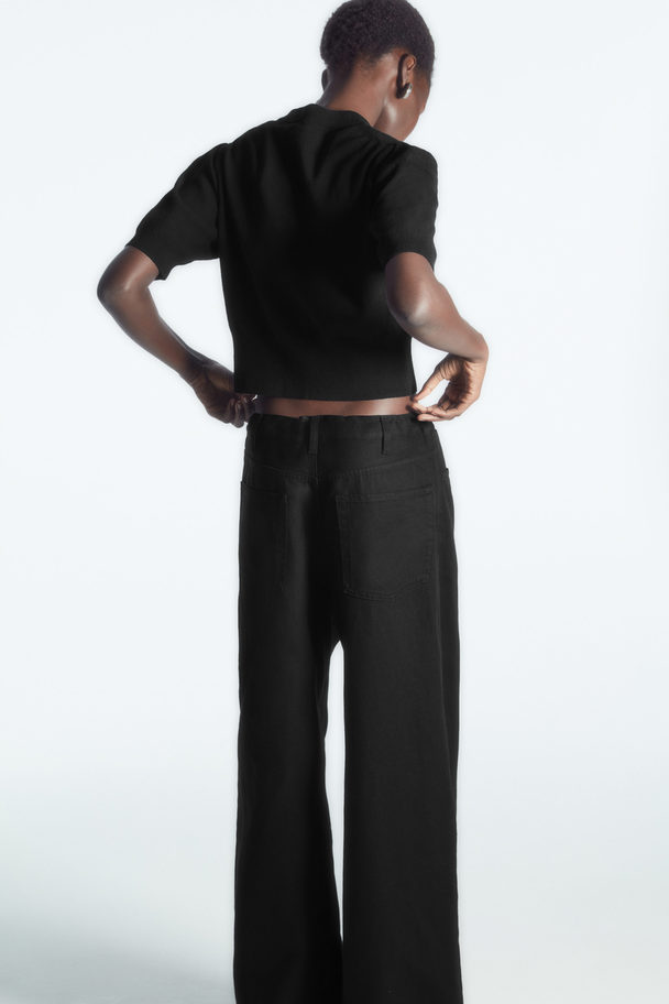 COS Cropped Short-sleeved Cardigan Black