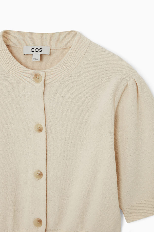 COS Cropped Short-sleeved Cardigan Light Beige