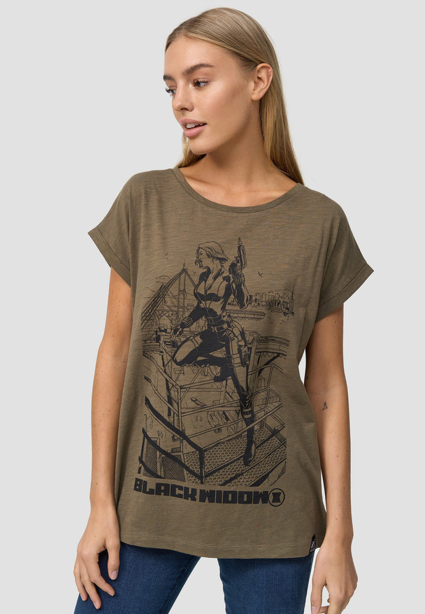 Re:Covered Black Widow Sketch Print T-Shirt