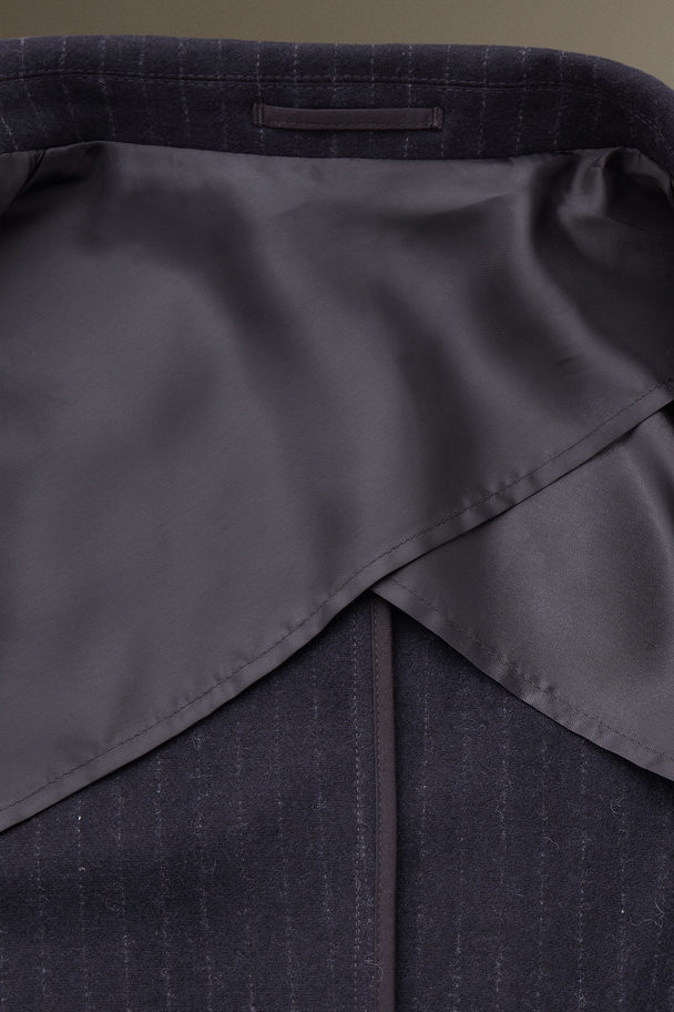 COS Pinstriped Wool Blazer - Regular Navy / Pinstriped