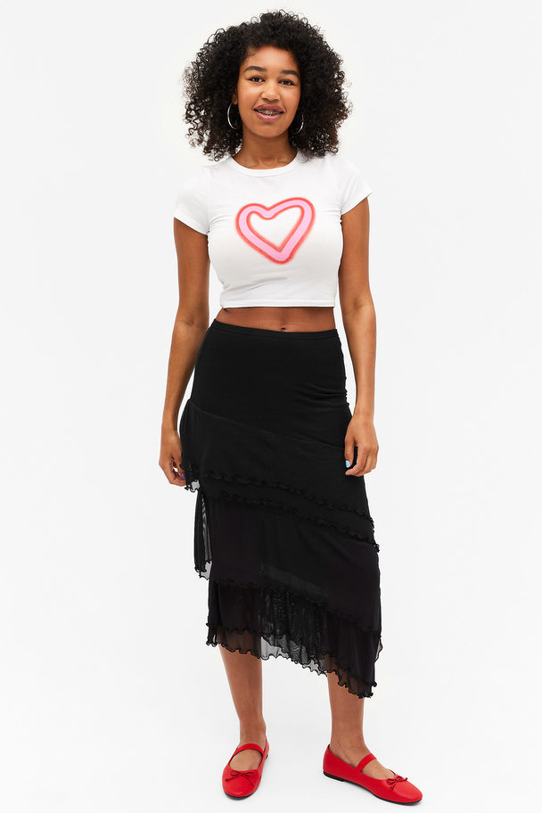 Monki Layered Midi Skirt Black