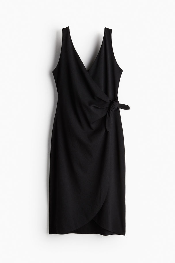 H&M Textured Wrap Dress Black