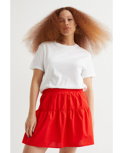 Cotton Poplin Skirt Bright Red