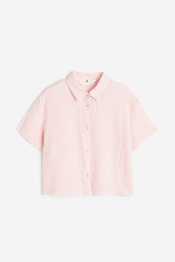 H&M Linen Shirt Light Pink