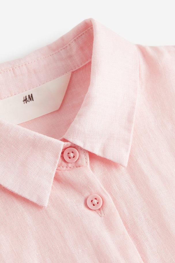 H&M Linen Shirt Light Pink