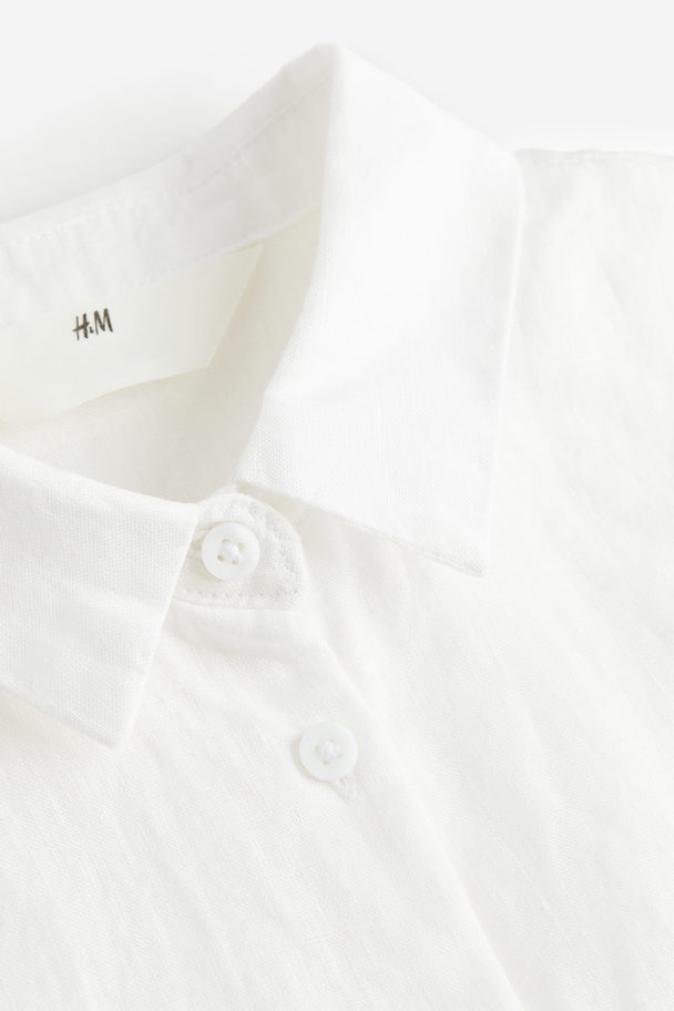 H&M Skjorte I Hør Hvid