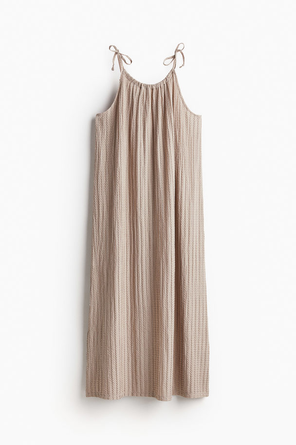 H&M Jerseykleid mit Struktur Beige