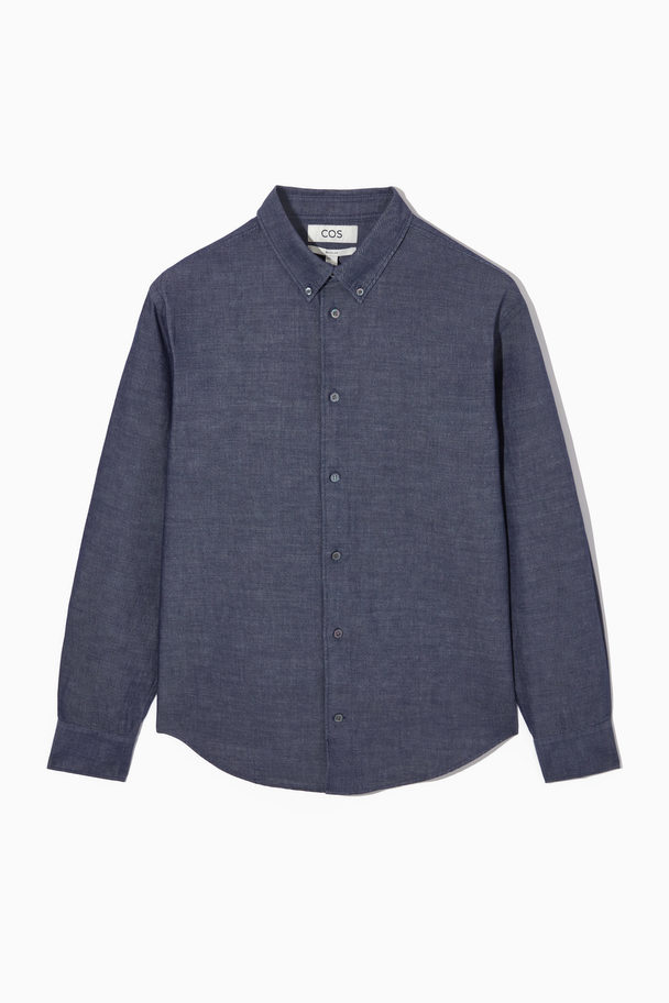 COS Regular-fit Chambray Shirt Blue