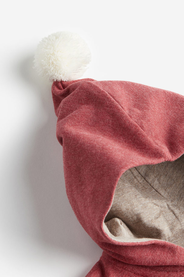 H&M Tweedelige Set - Capuchonsweater En Legging Rood Gemêleerd