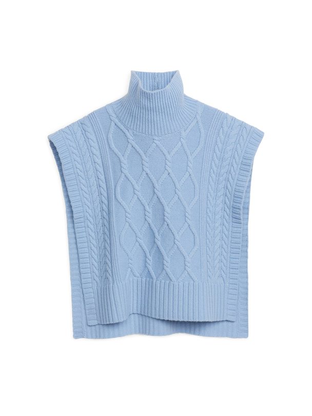 ARKET Cable-knit Wool Collar Light Blue