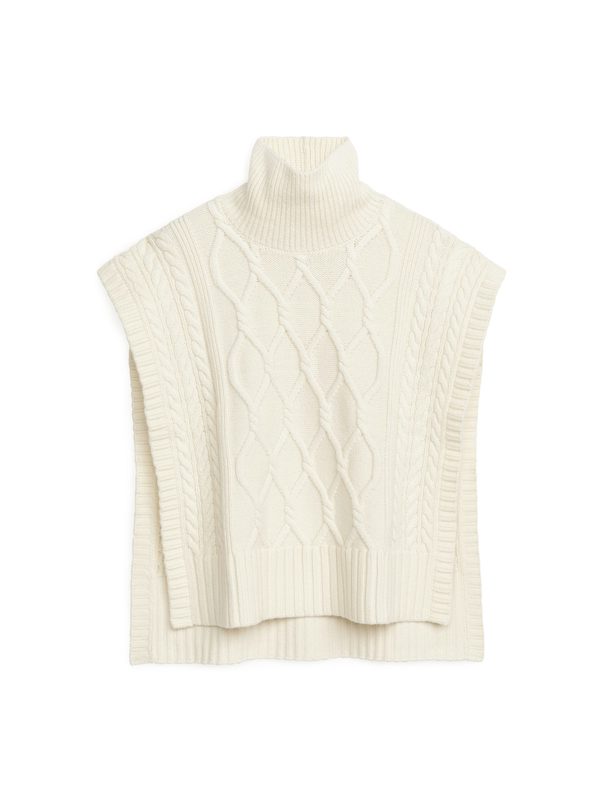 Arket Cable-knit Wool Collar Light Beige