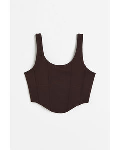 Drymove™ Corset-style Sports Top Dark Brown