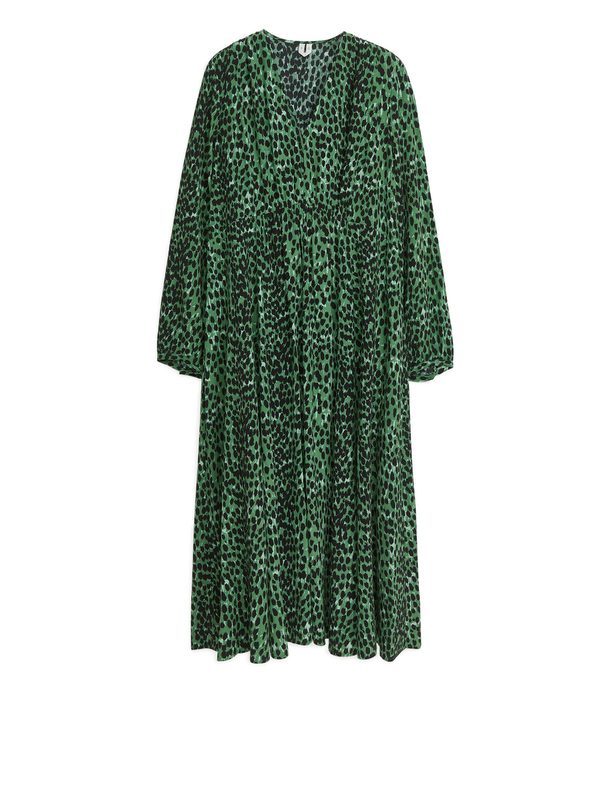 Arket Printed Dress Green/black