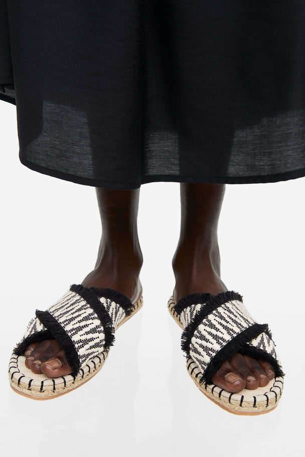 H&M Espadrille-slippers Zwart/dessin