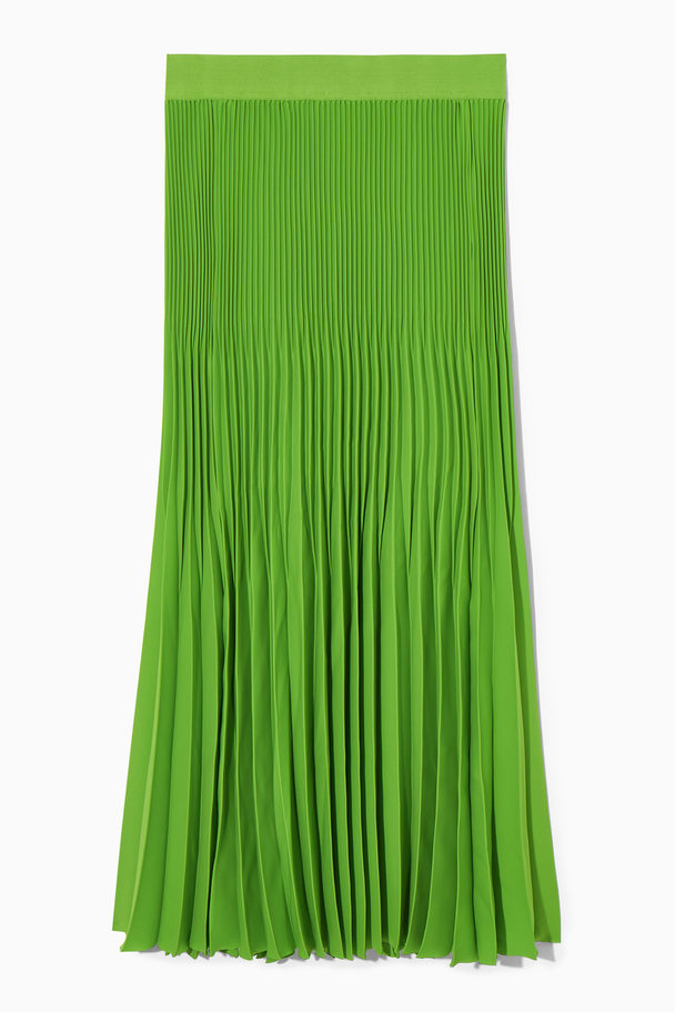 COS Pleated Midi Skirt Bright Green