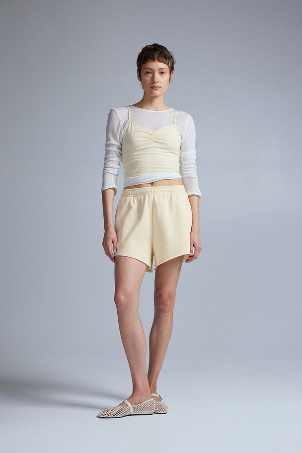 H&M Sweatshirt Shorts Light Yellow