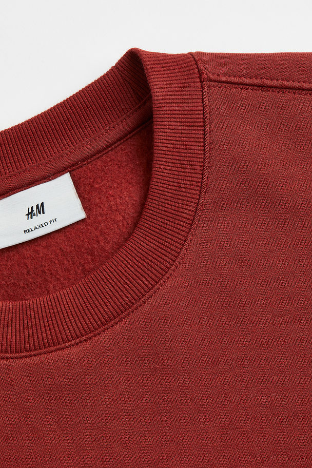 H&M Relaxed Fit Printed Sweatshirt Rust Orange/do Good