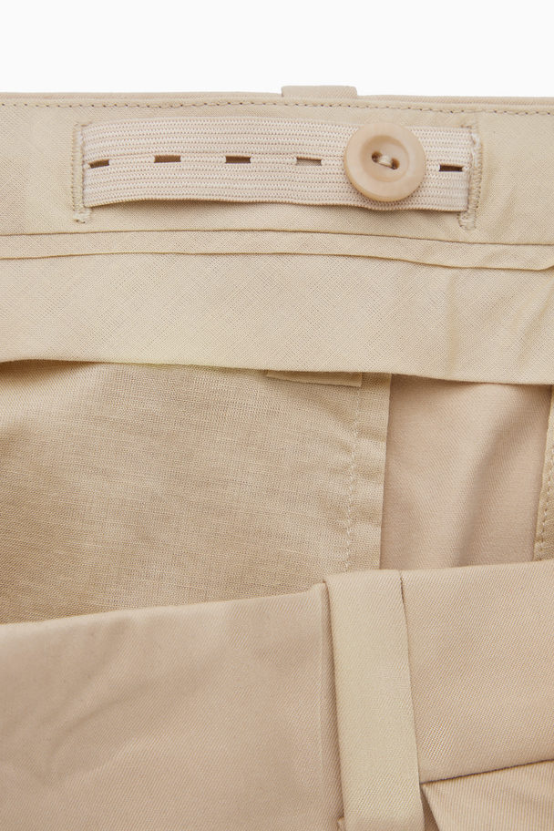COS Tailored Silk Shorts Beige