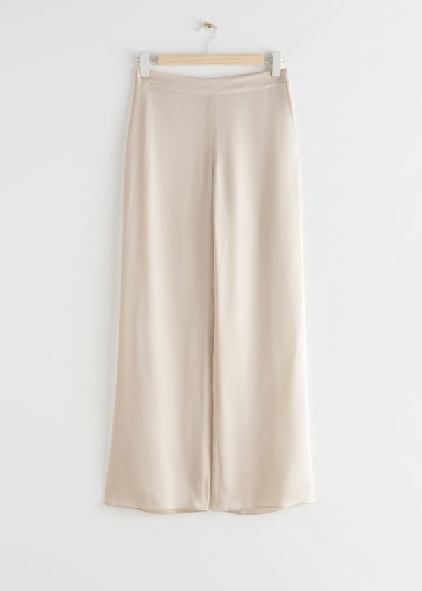 & Other Stories Relaxed Flared Trousers White