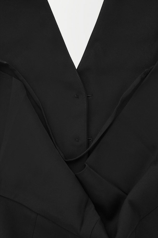 COS The Halterneck Silk-blend Waistcoat Black